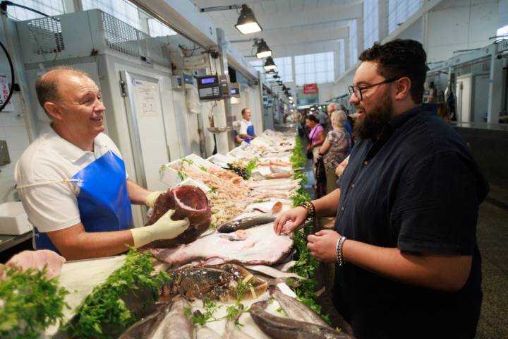 Juan Viu en el mercado.