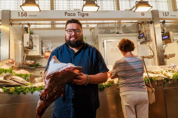 Juan Viu en el mercado.