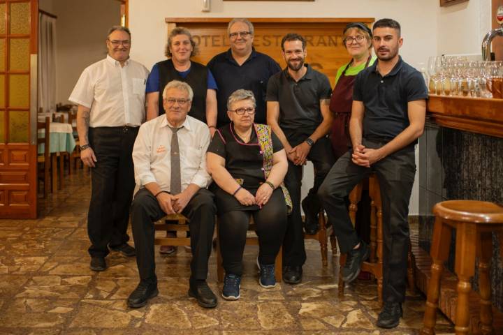 Todo el equipo: Fidel Ocaña, Tere e Isidoro Ramírez, Ángel Novillo, Mª Carmen Ramírez, Luis Ángel Serrano, Germán Ramírez y Mª Carmen González.