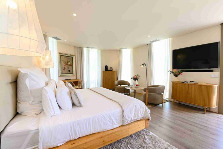 Dormitorio de una de las villas.
