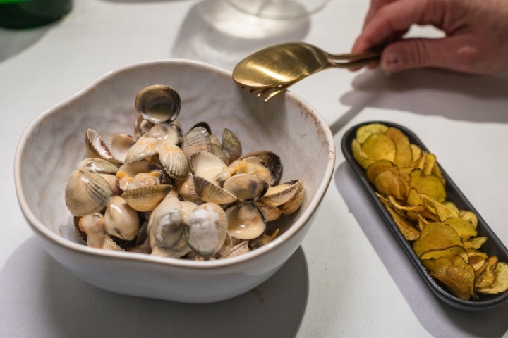 Berberechos beurre blanc del restaurante Sanabria (Tenerife)