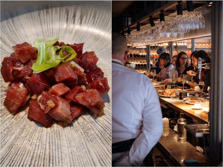 Barra y tartar de atún del restaurante El Señor Martín (Madrid)
