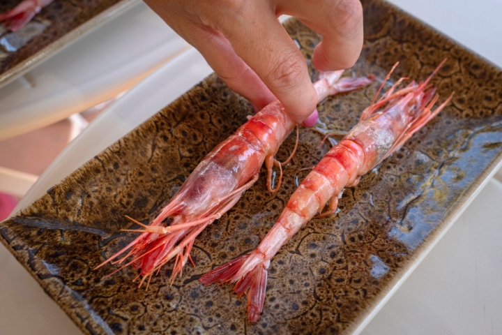 Gamba roja de Mallorca a la sal
