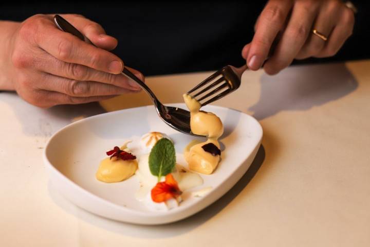 Uno de los deliciosos postres del Restaurante Aizian.