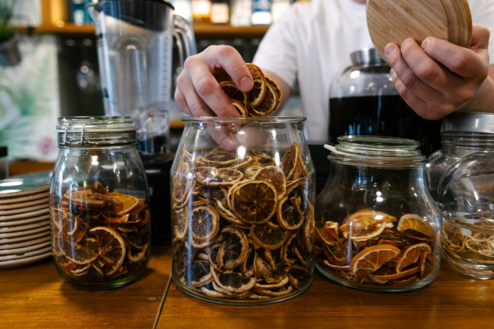 Detalle de los frutos deshidratados.