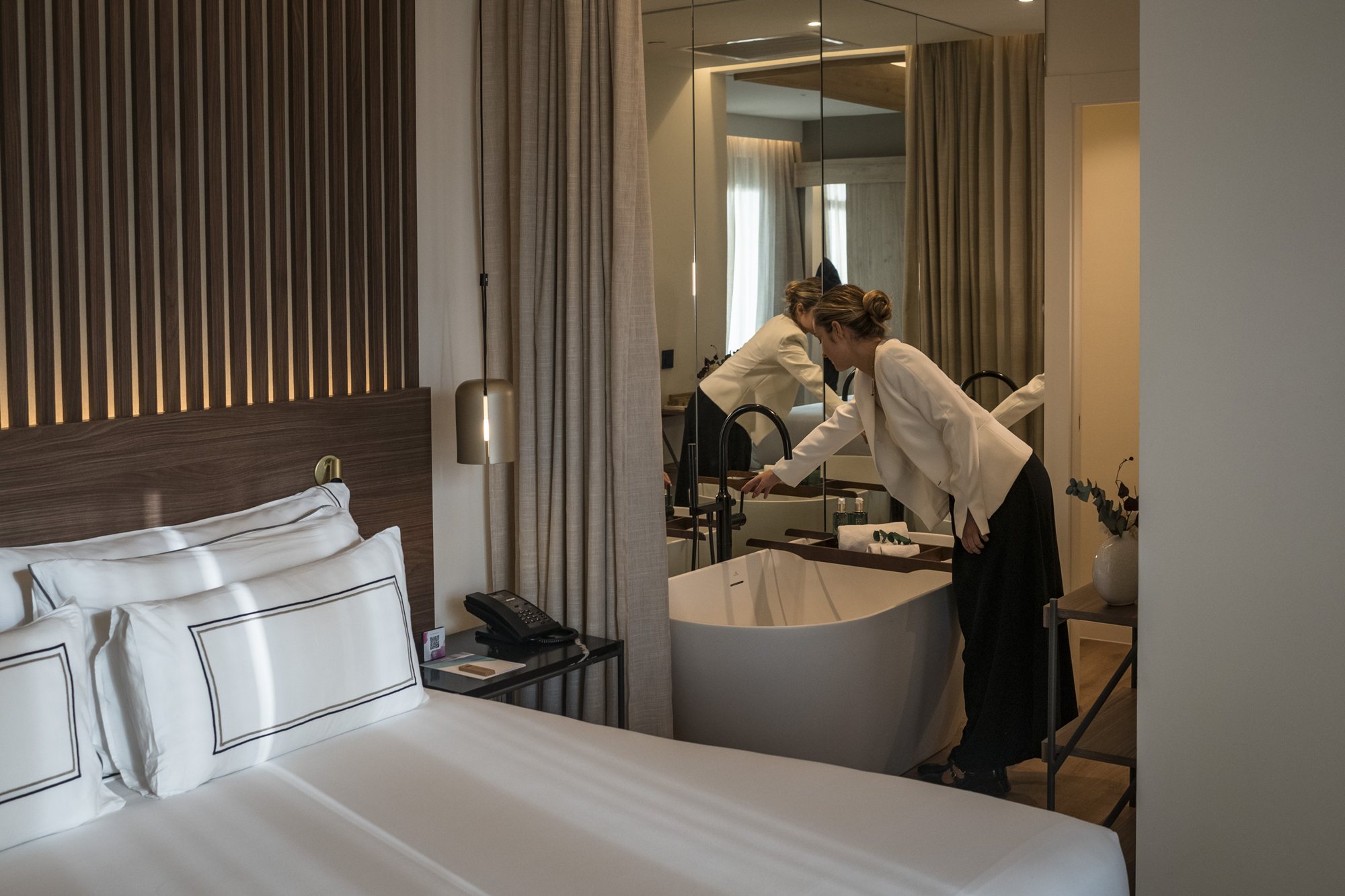 Almohadas de diferente dureza para que los huéspedes elijan.