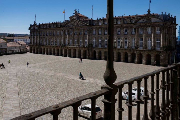 El Obradoiro desde la habitación 301, la de Reyes y Jefes de Estado.