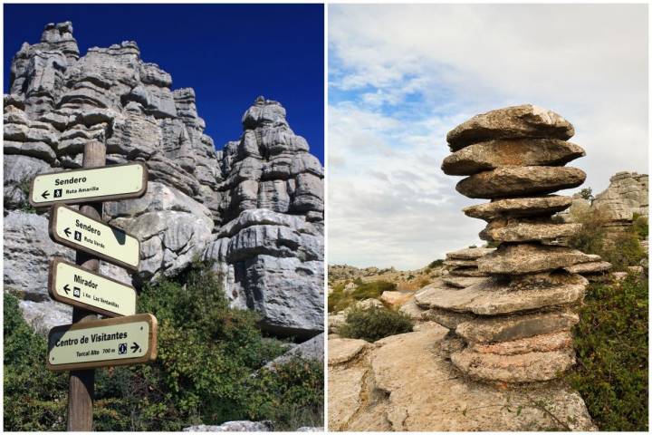 El Torcal ofrece multitud de senderos y miradores. A la derecha, la curiosa formación conocida como "Tornillo". Foto: Shutterstock.