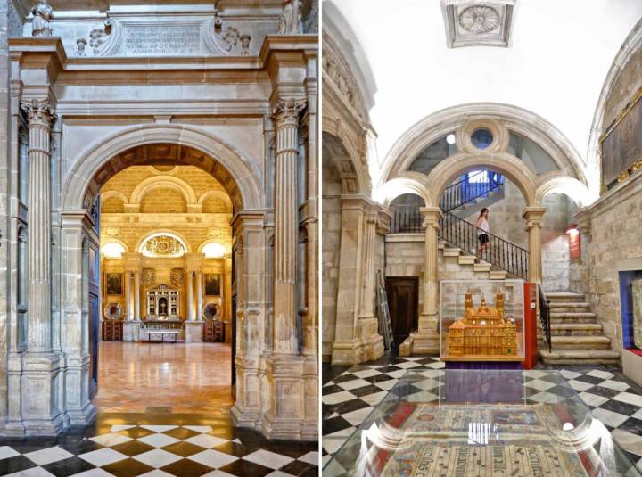 La Sala Capitular es una de las joyas de la catedral. A la derecha, el arco de la entrada al Museo Diocesano.