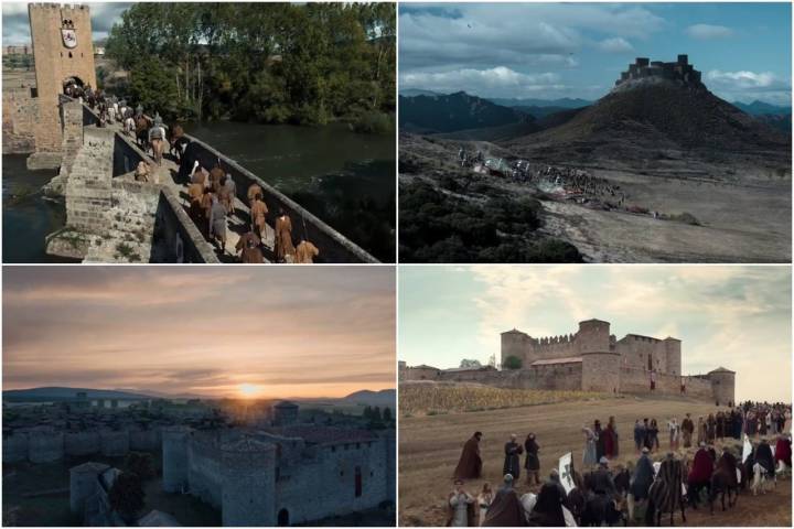 El puente de Frías (Burgos), el Cerro de San Pedro en Madrid y el castillo de Almenar de Soria.