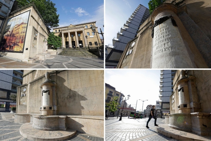 La fuente que encargó Carlos III en Bilbao desde distintos ángulos.