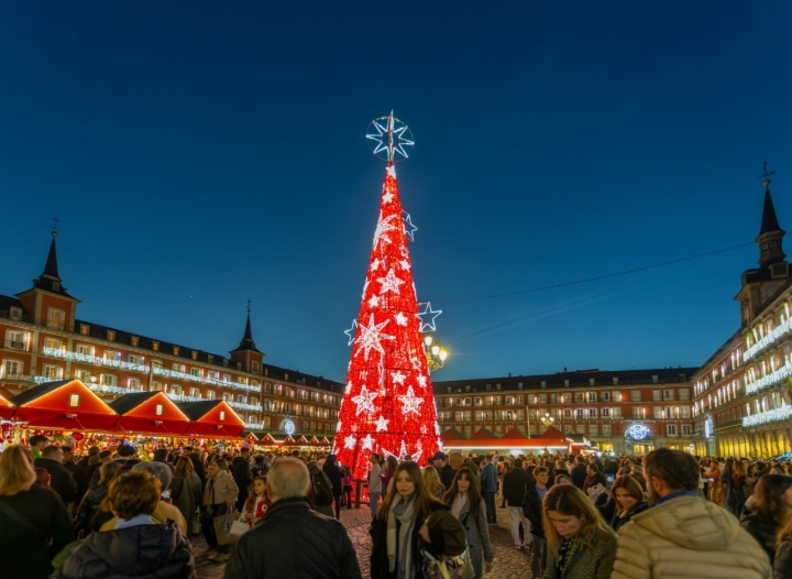 Plaza Mayor de Madrid en Navidad