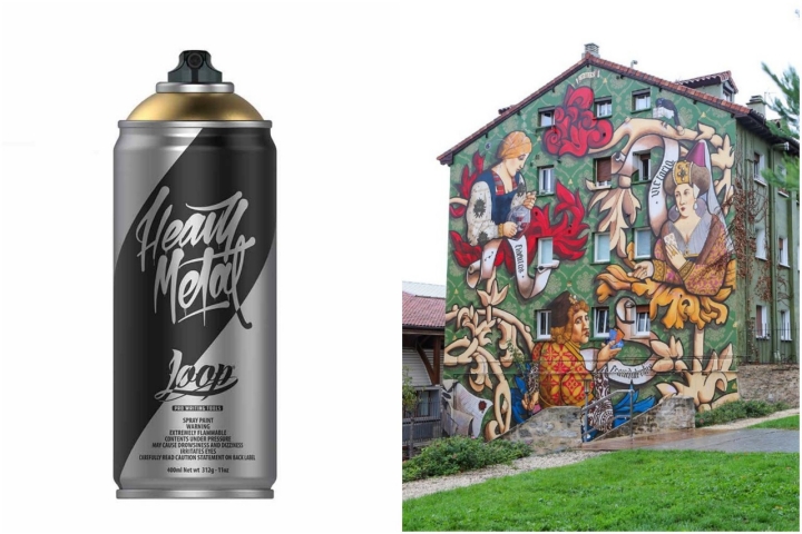 Spray de grafiti y mural de street art en Vitoria