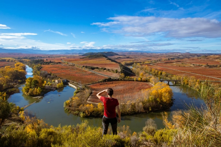 Meandro del Ebro al final de la etapa 14, junto a Baños de Ebro.