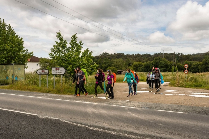 Camino Portugués por la Costa (Tramo 3): peregrinos canarios en el Parque Natural del Río Barosa