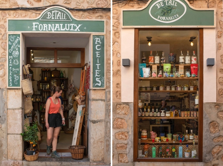 Detail Fornalutx, una tienda de productos y artesanía típica.