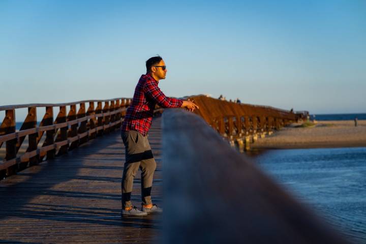 Atardecer desde el Puente de la Gola en Isla Cristina (Huelva)