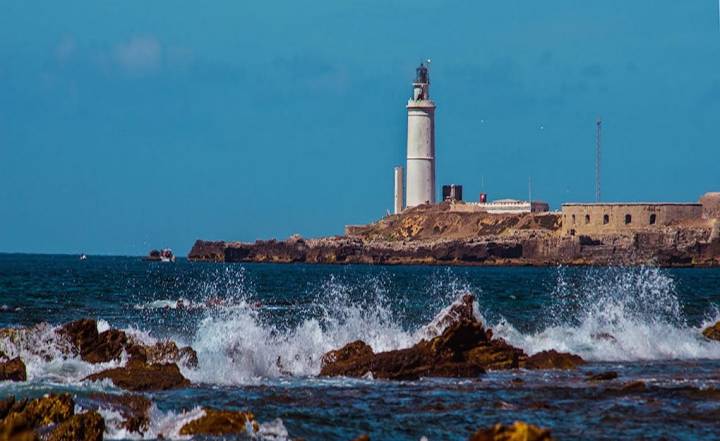 El faro de Tarifa, en Isla de las Palomas. Foto: M. Rojas.