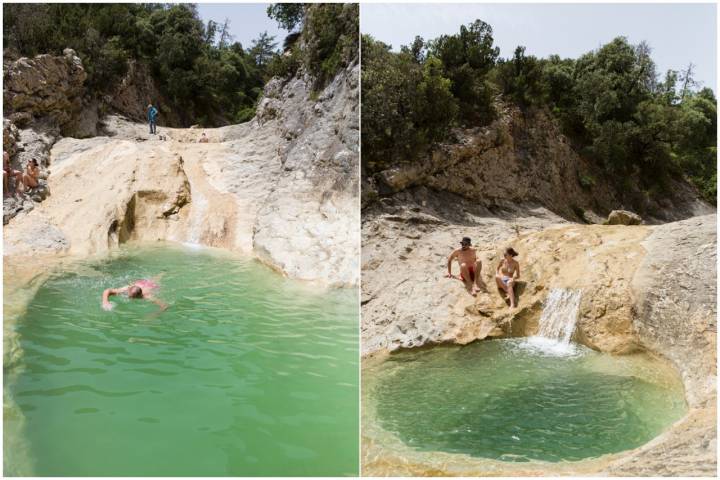 Las balsas de agua se van sucediendo a diferentes alturas en la zona de San Martín. 