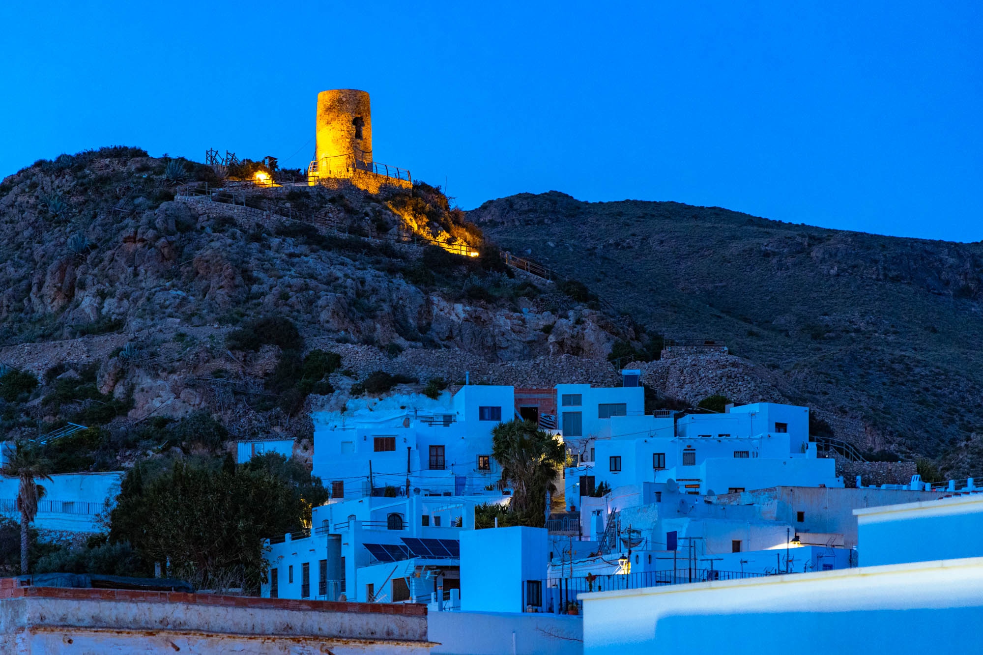 Vista de la atalaya al atardecer desde la azotea de la Casa del Cine.