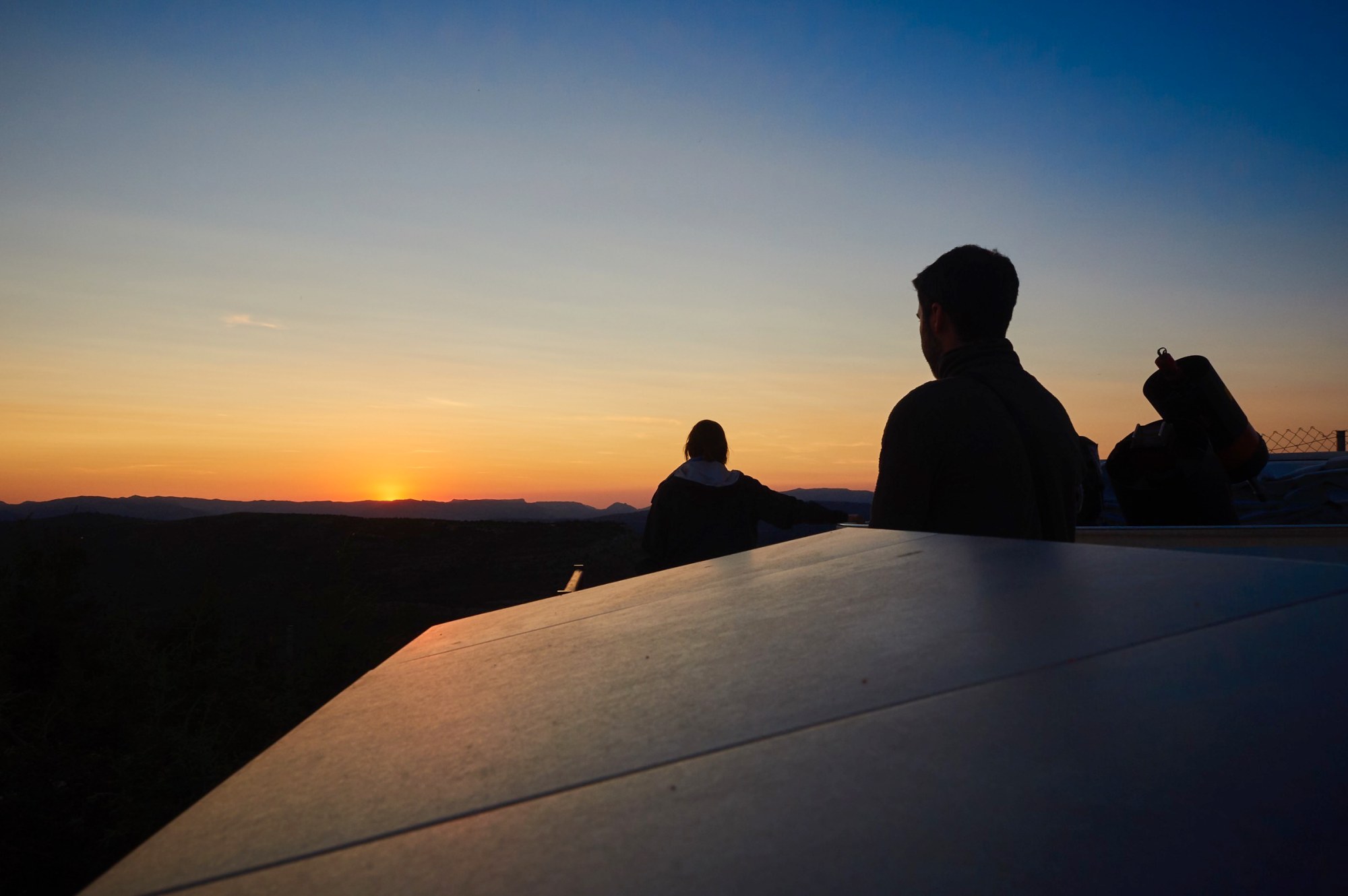 Puesta de sol en Astrocamp en Nerpio, Albacete.